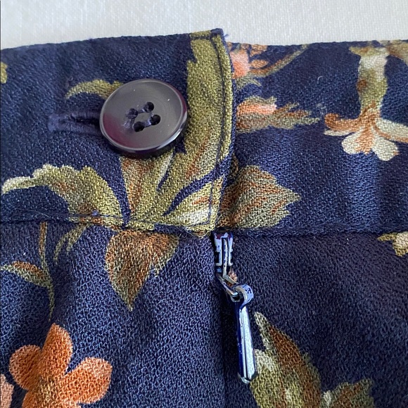 Herman Geist Vintage Floral Print Maxi Skirt Navy Wildflowers Print Size 12 - Picture 6 of 12
